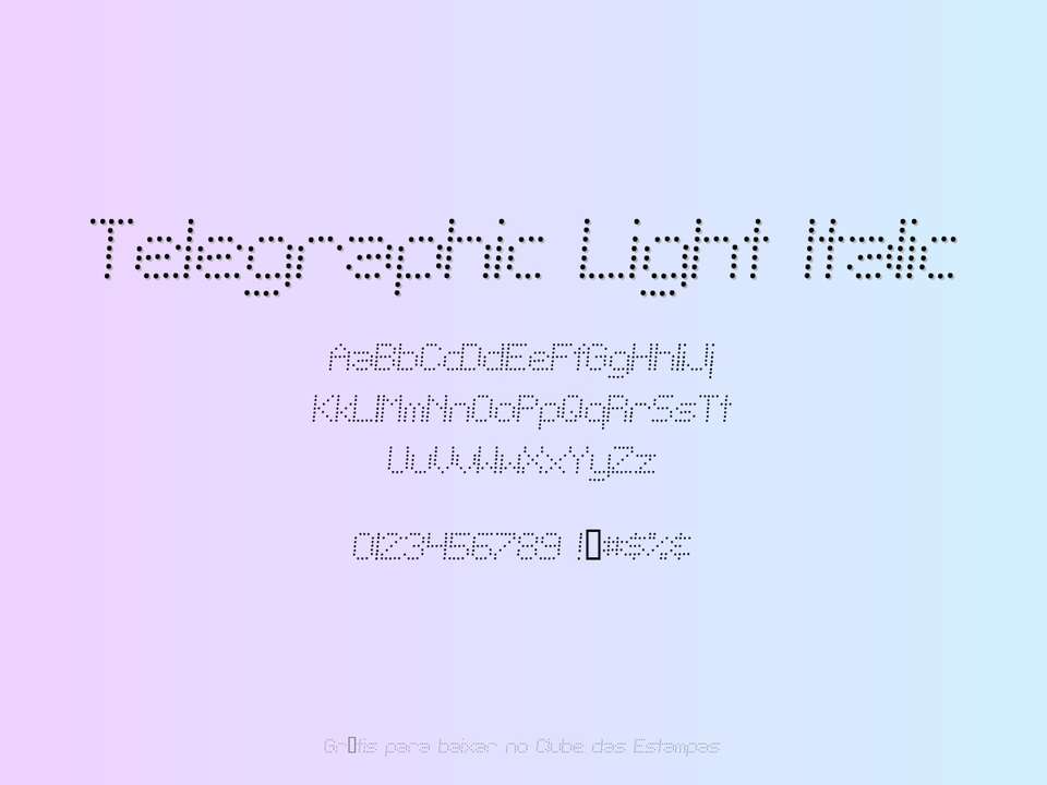 Fonte Telegraphic Light Italic Grátis Para Baixar
