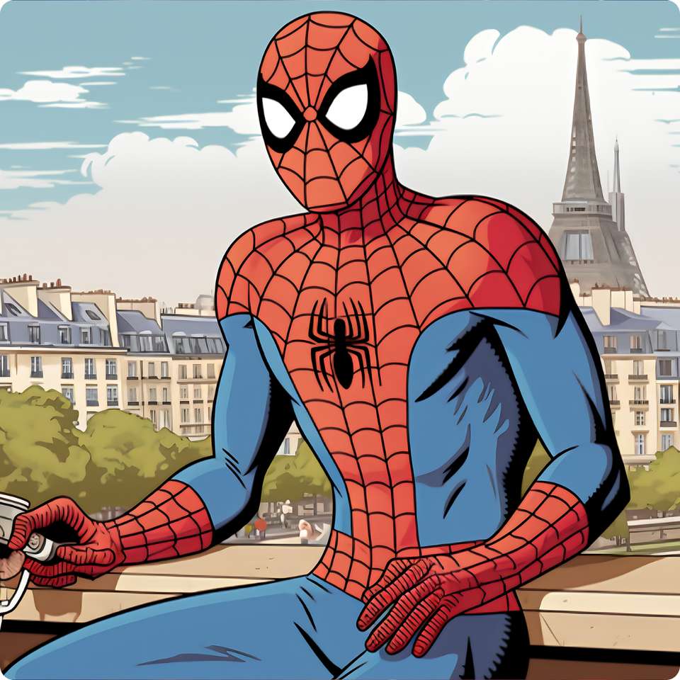 Ilustração Do Homem Aranha Em Paris Super Heróis Png Arte Para Caneca Grátis Pra Baixar