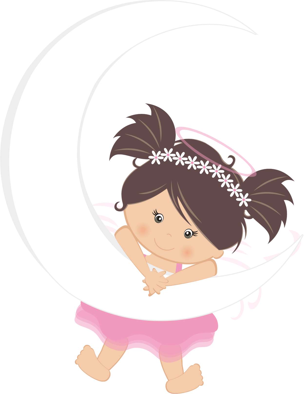 Menina Mágica Na Lua Crescente Fantasia Png Grátis Para Baixar
