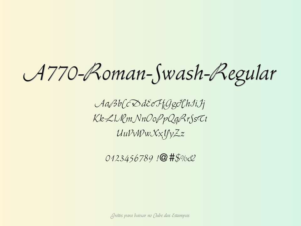 Fonte A770 Roman Swash Regular Grátis Para Baixar