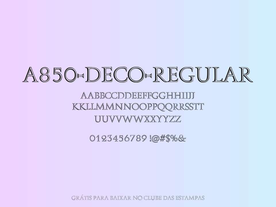 Fonte A850 Deco Regular Grátis Para Baixar