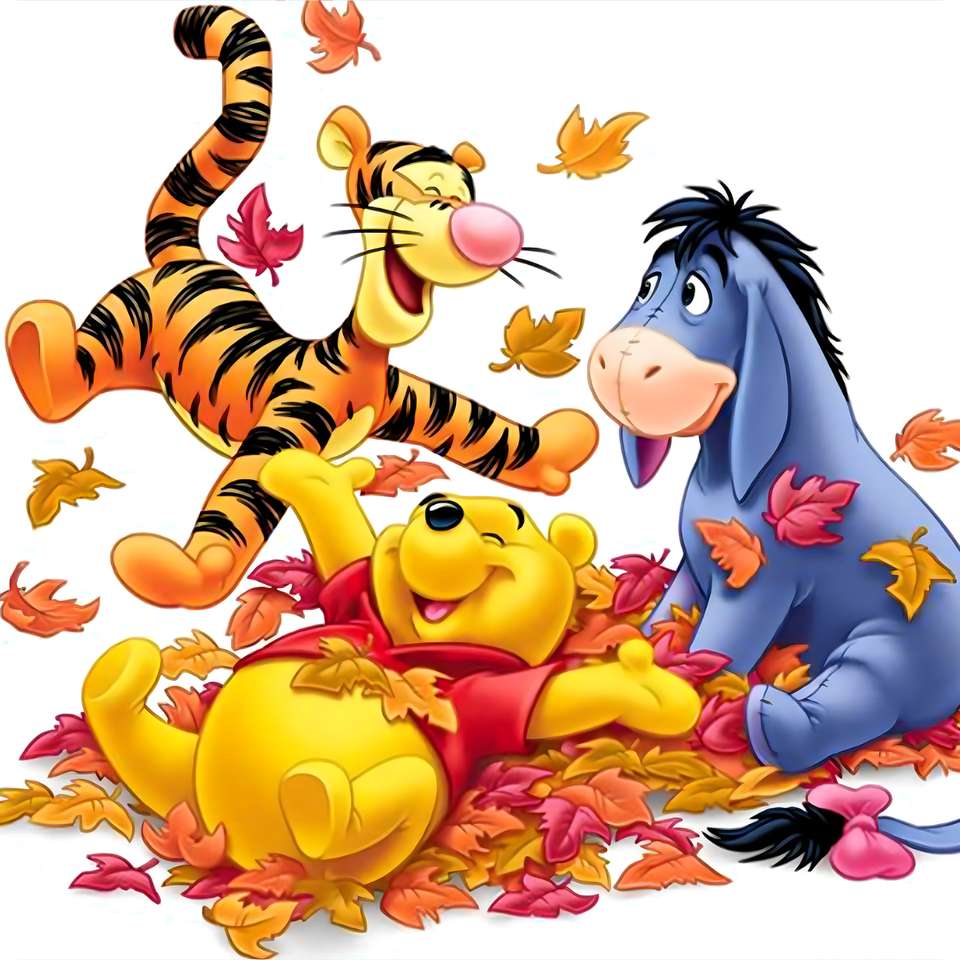 Pooh, Tigger E Tigresa Em Folhagem Outonal Desenho Animado Png Arte Para Caneca Grátis Pra Baixar
