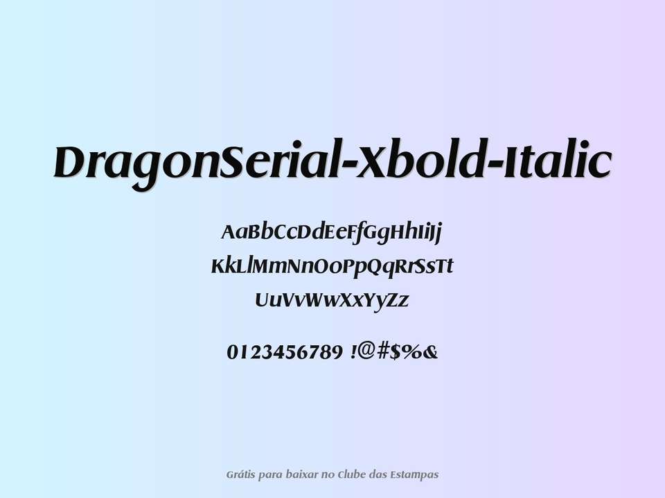 Fonte Dragonserial Xbold Italic Grátis Para Baixar
