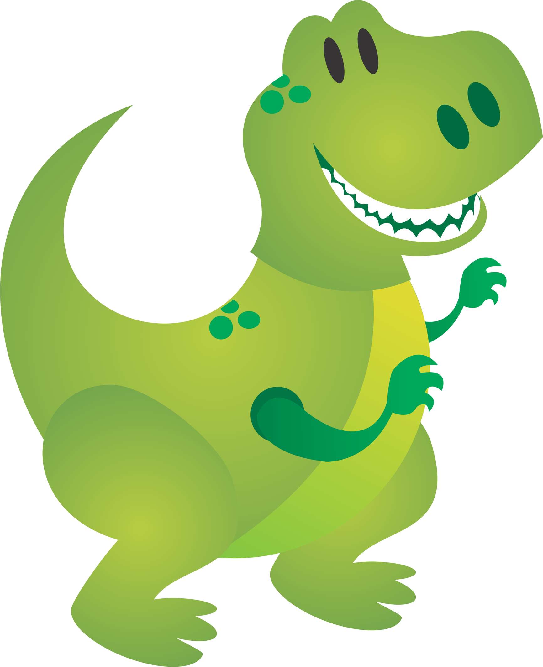 Dinossauro Verde Sorridente Animais Png Grátis Para Baixar