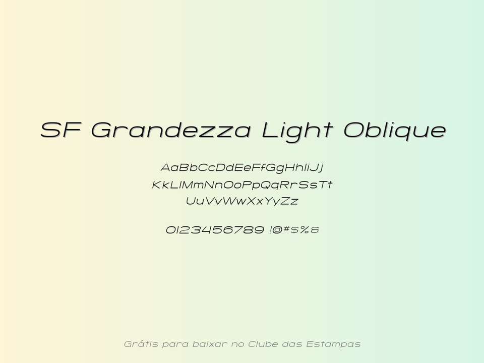 Fonte Sf Grandezza Light Oblique Grátis Para Baixar