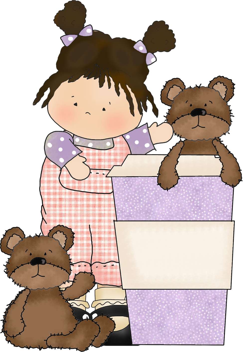 Menina Com Ursos E Caixas Brinquedos Png Grátis Para Baixar