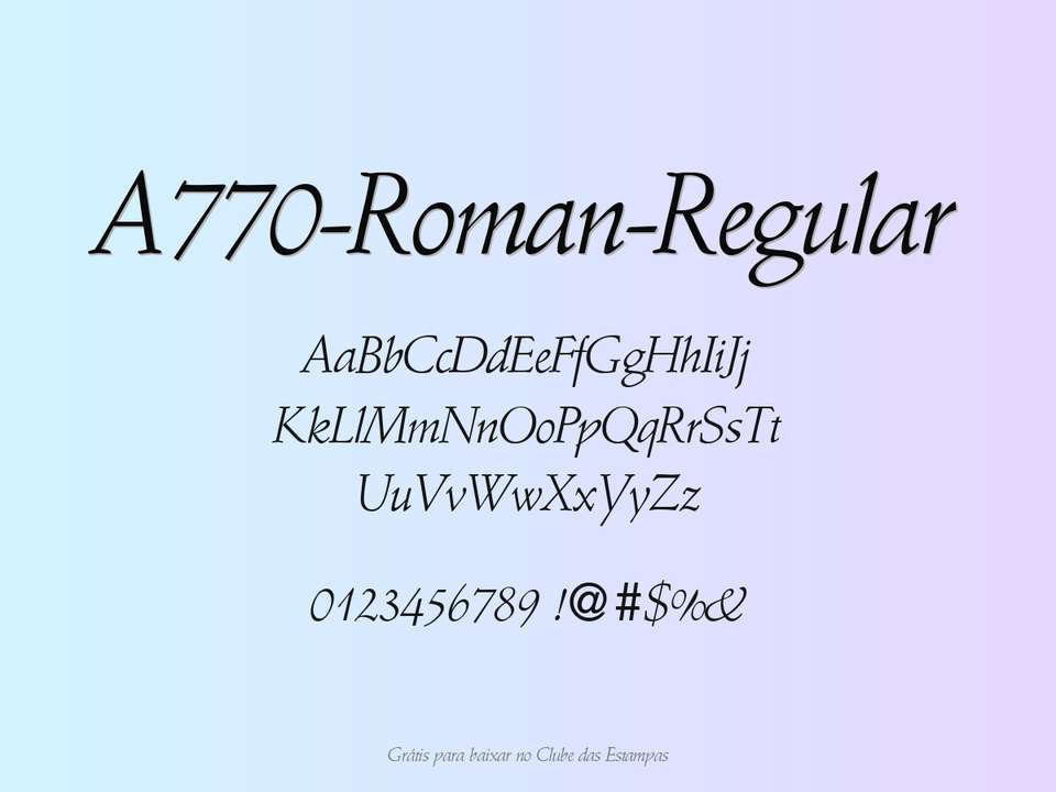 Fonte A770 Roman Regular Grátis Para Baixar