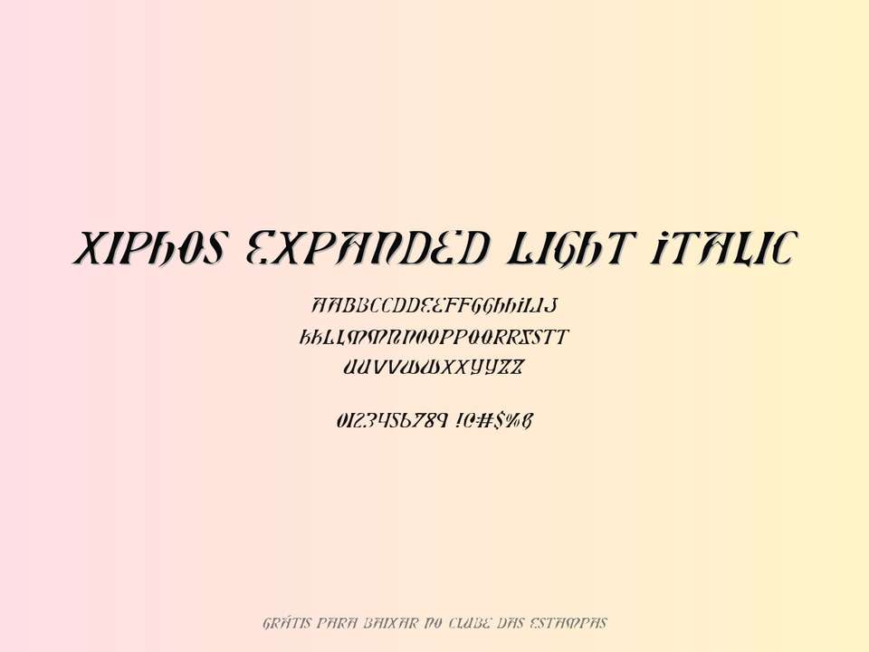 Fonte Xiphos Expanded Light Italic Grátis Para Baixar