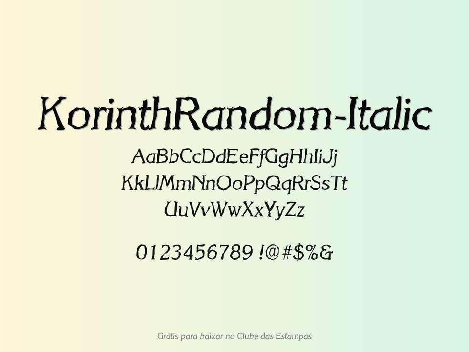 Fonte Korinthrandom Italic Grátis Para Baixar