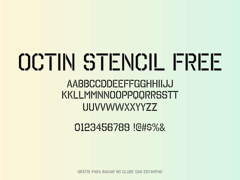 Fonte Octin Stencil Free Grátis Para Baixar