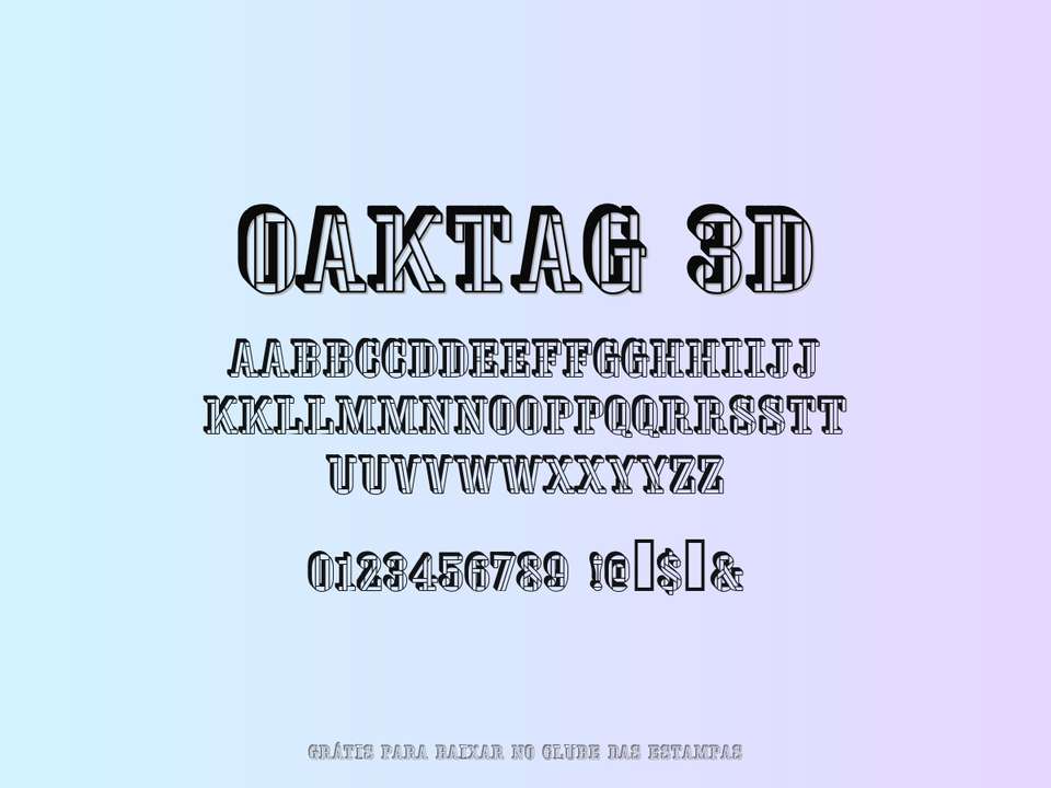 Fonte Oaktag 3d Grátis Para Baixar