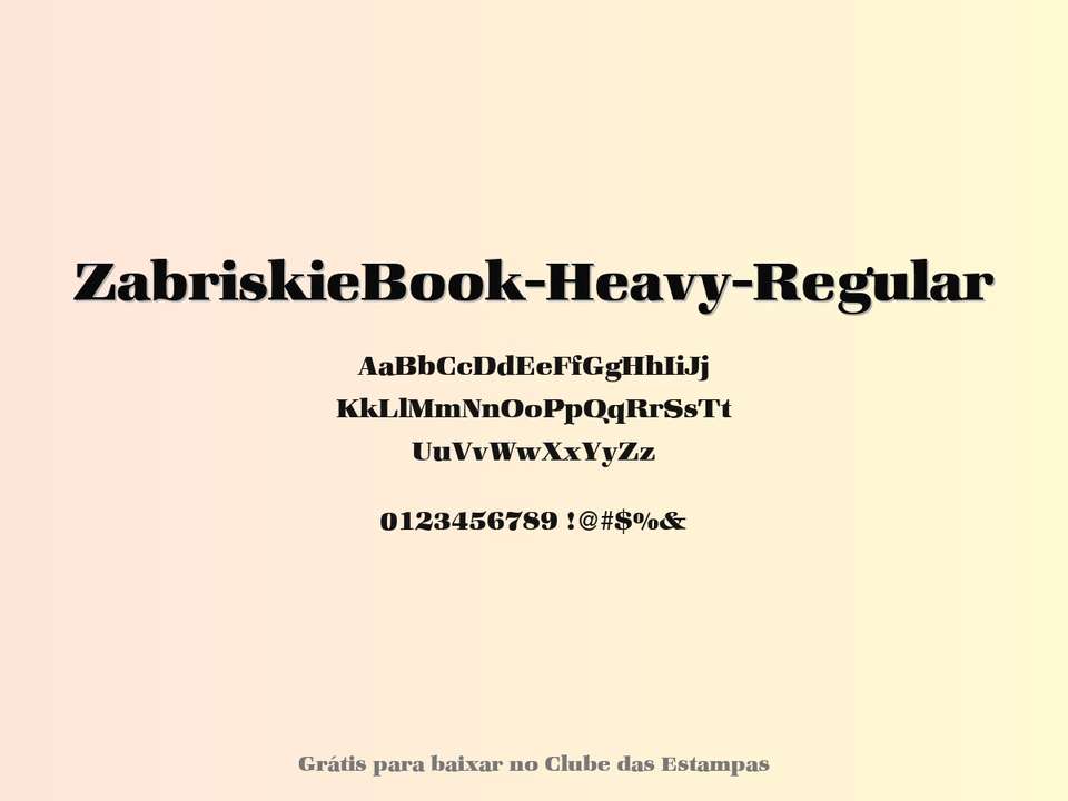 Fonte Zabriskiebook Heavy Regular Grátis Para Baixar
