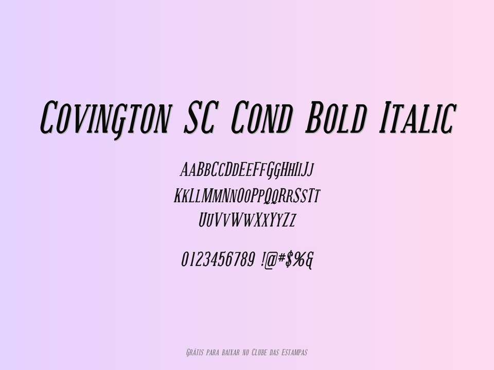 Fonte Covington Sc Cond Bold Italic Grátis Para Baixar