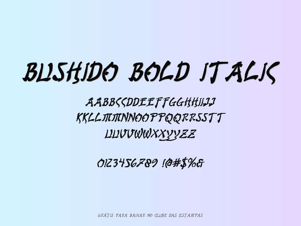 Fonte Bushido Bold Italic Grátis Para Baixar