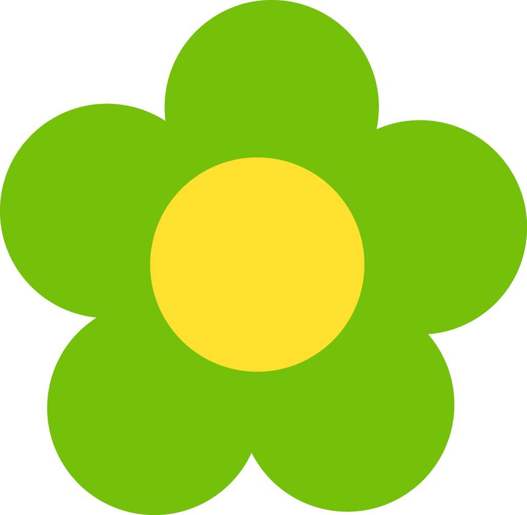 Flor Estilizada Amarelo E Verde Flores Png Grátis Para Baixar