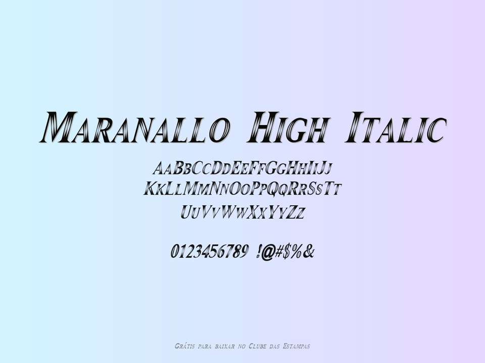 Fonte Maranallo High Italic Grátis Para Baixar