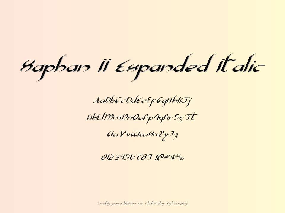 Fonte Xaphan Ii Expanded Italic Grátis Para Baixar