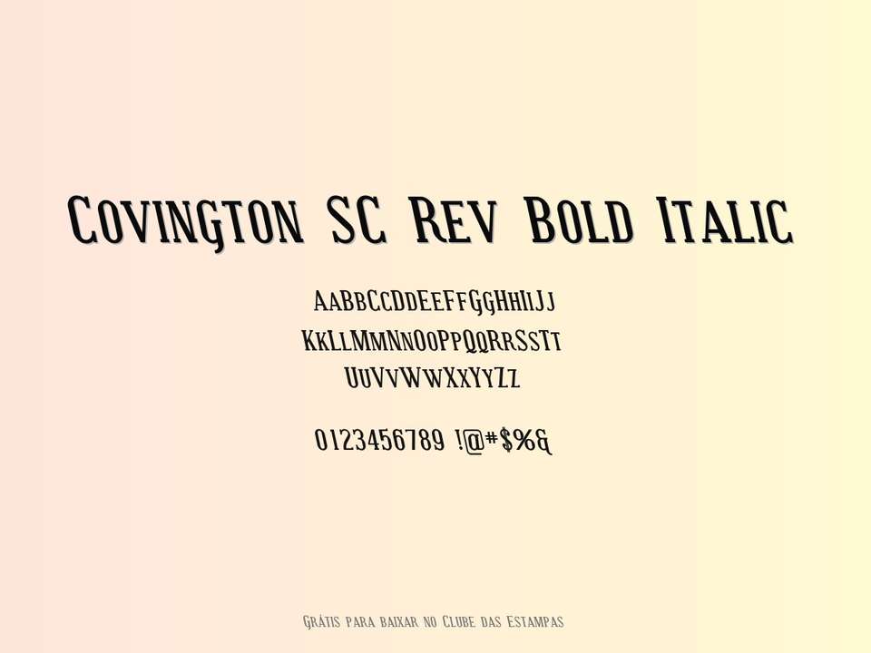 Fonte Covington Sc Rev Bold Italic Grátis Para Baixar