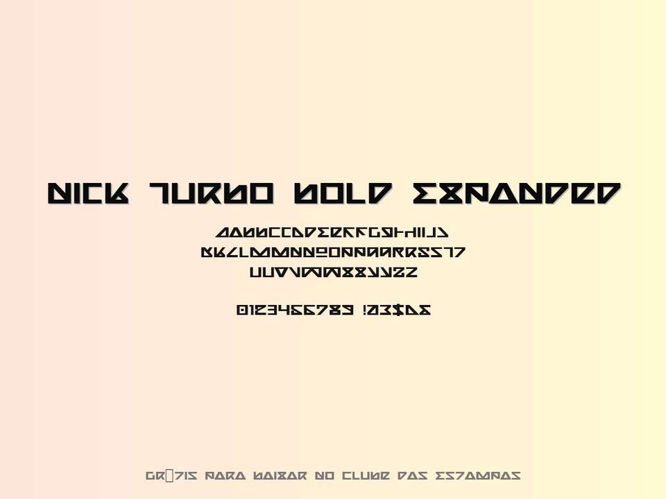 Fonte Nick Turbo Bold Expanded Grátis Para Baixar