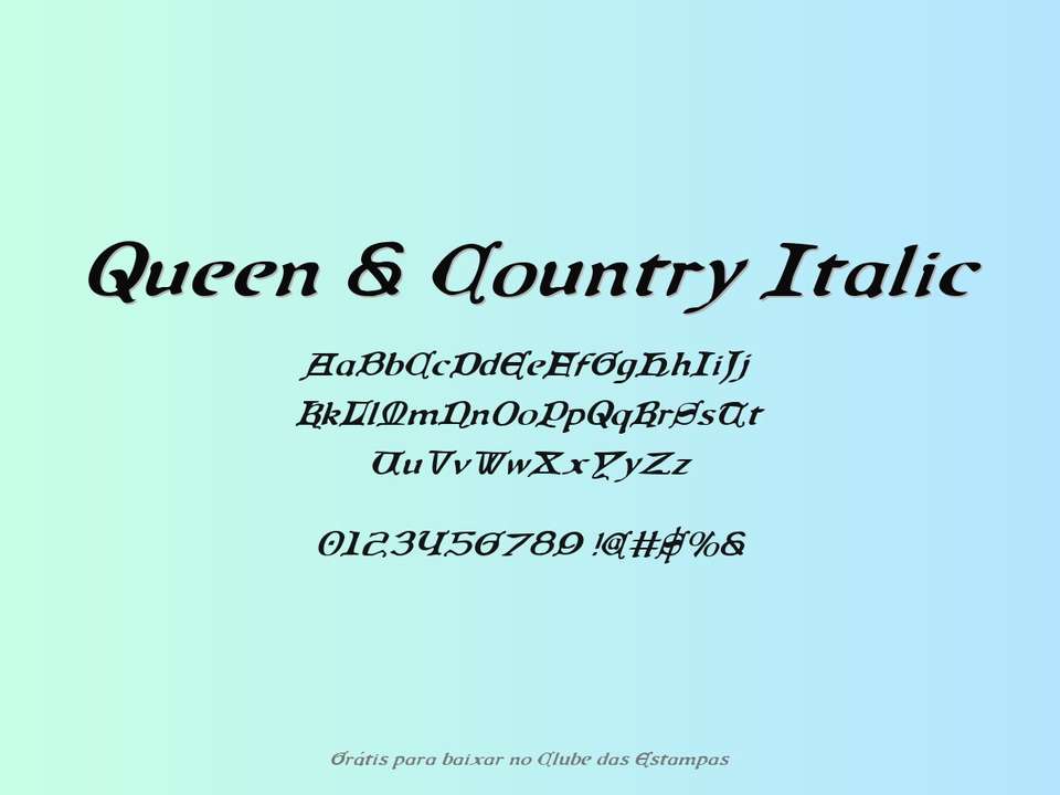Fonte Queen & Country Italic Grátis Para Baixar