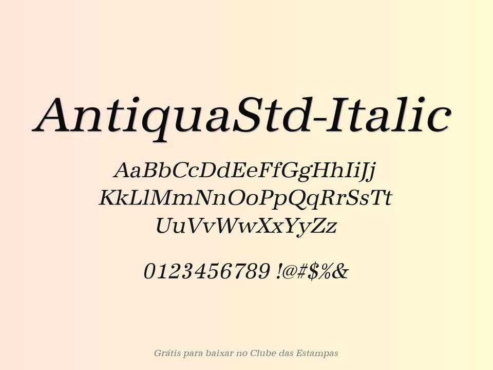 Fonte Antiquastd Italic Grátis Para Baixar
