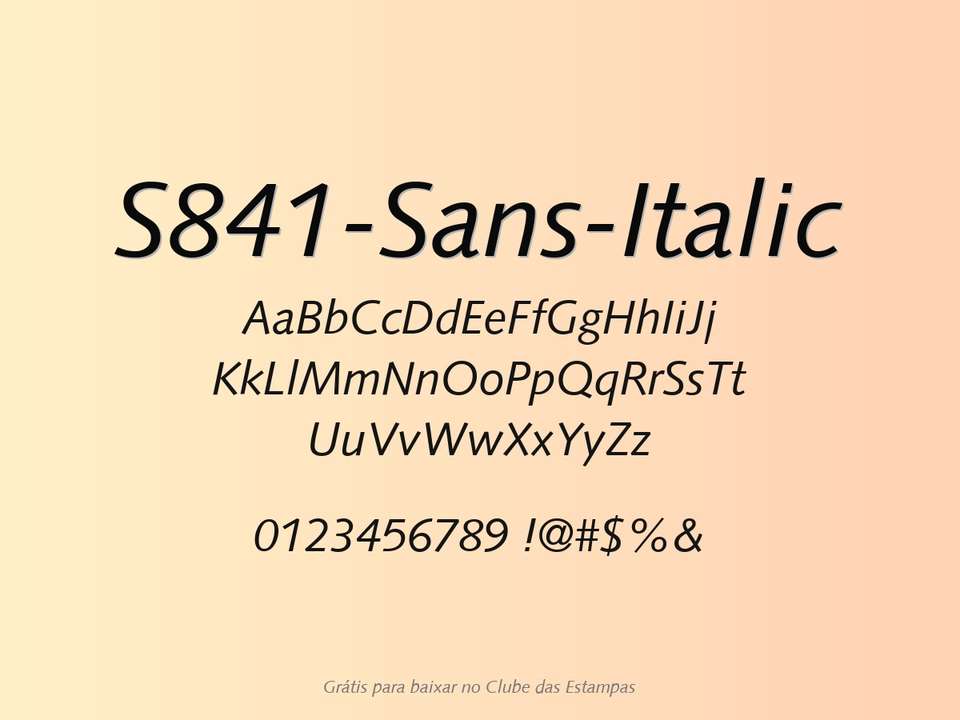 Fonte S841 Sans Italic Grátis Para Baixar