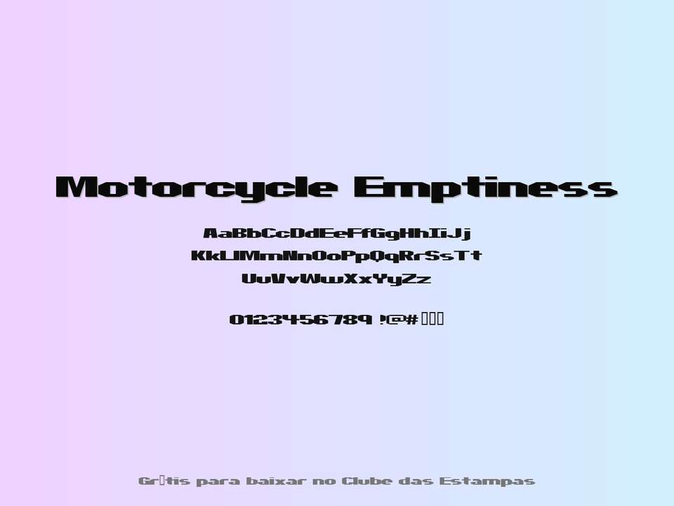 Fonte Motorcycle Emptiness Grátis Para Baixar