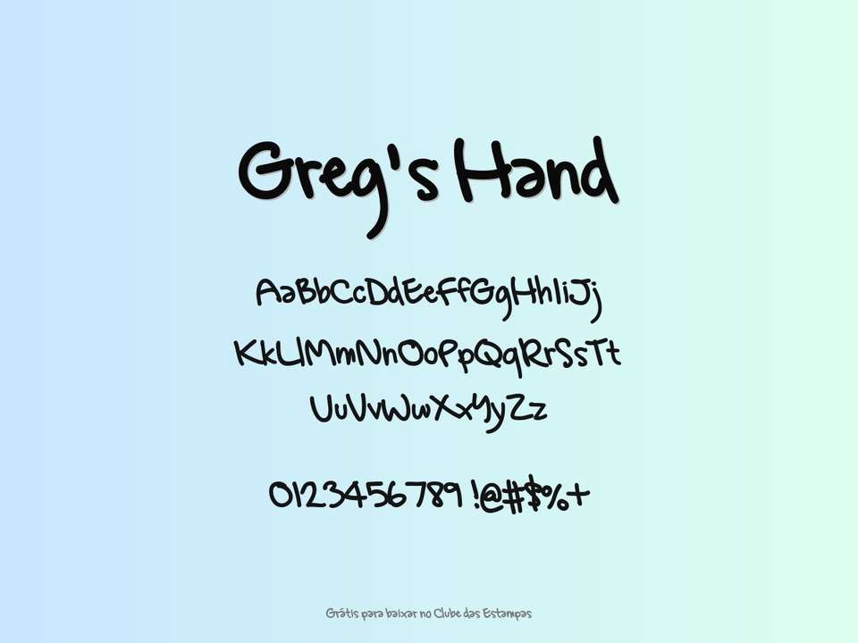 Fonte Greg's Hand Grátis Para Baixar