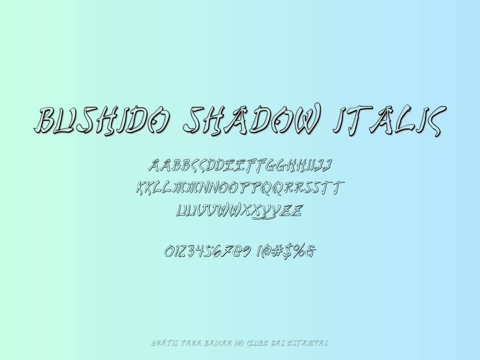 Fonte Bushido Shadow Italic Grátis Para Baixar