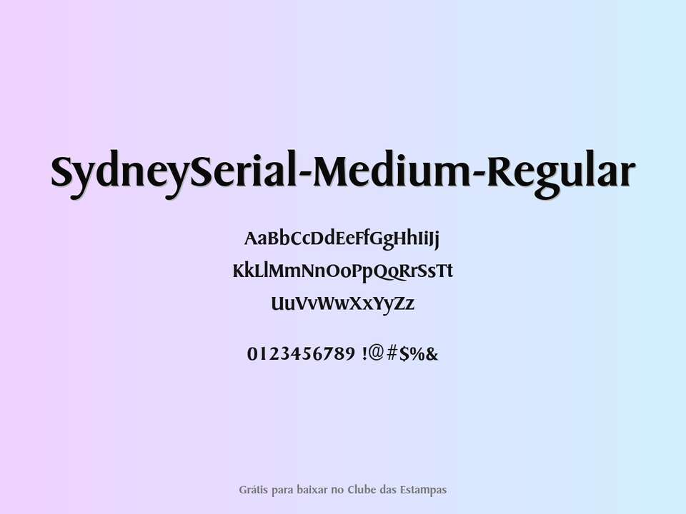 Fonte Sydneyserial Medium Regular Grátis Para Baixar