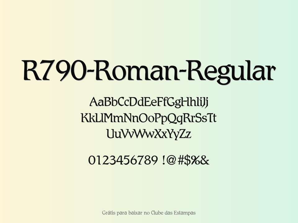 Fonte R790 Roman Regular Grátis Para Baixar