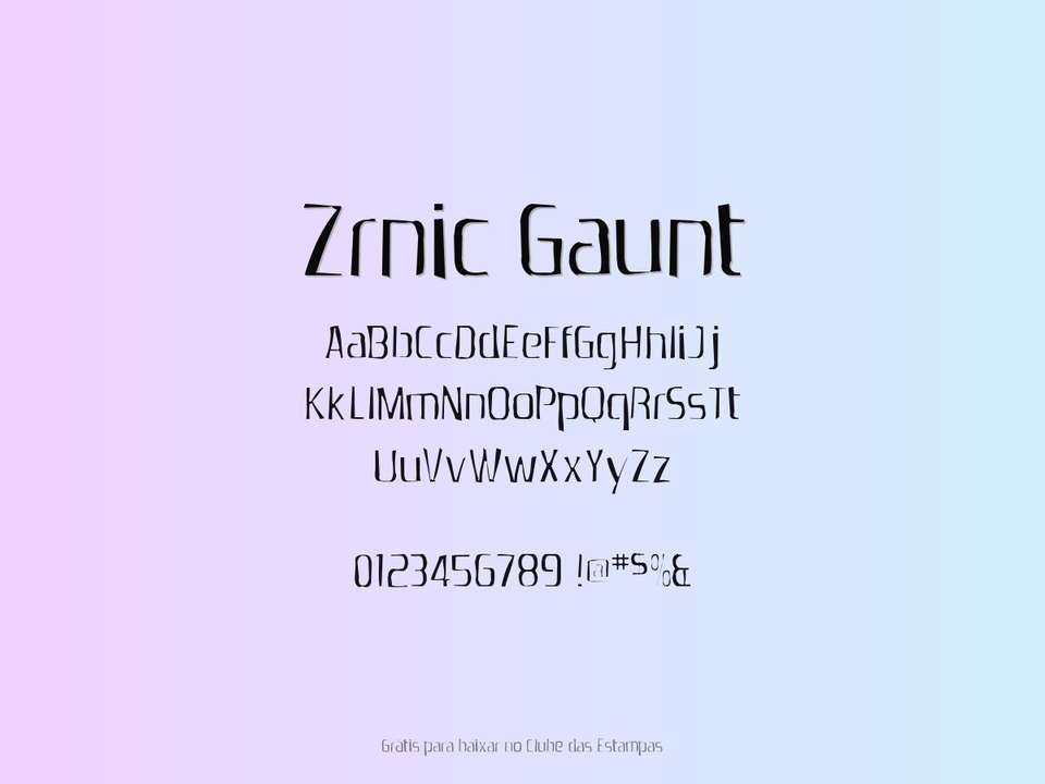 Fonte Zrnic Gaunt Grátis Para Baixar
