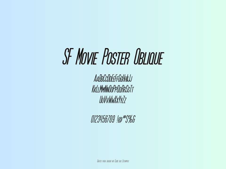 Fonte Sf Movie Poster Oblique Grátis Para Baixar