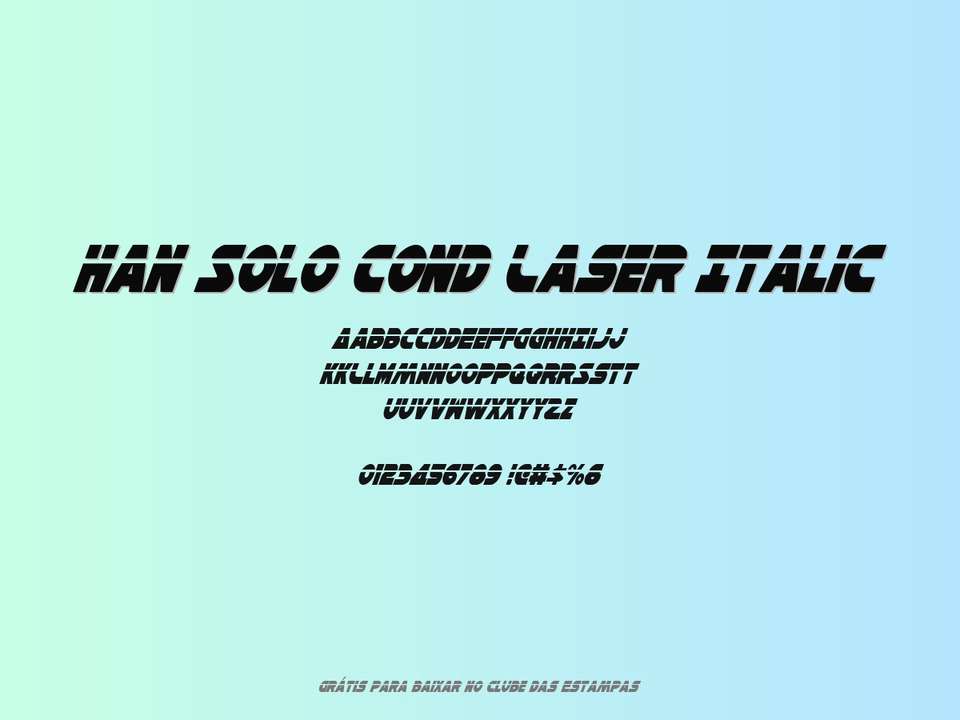 Fonte Han Solo Cond Laser Italic Grátis Para Baixar