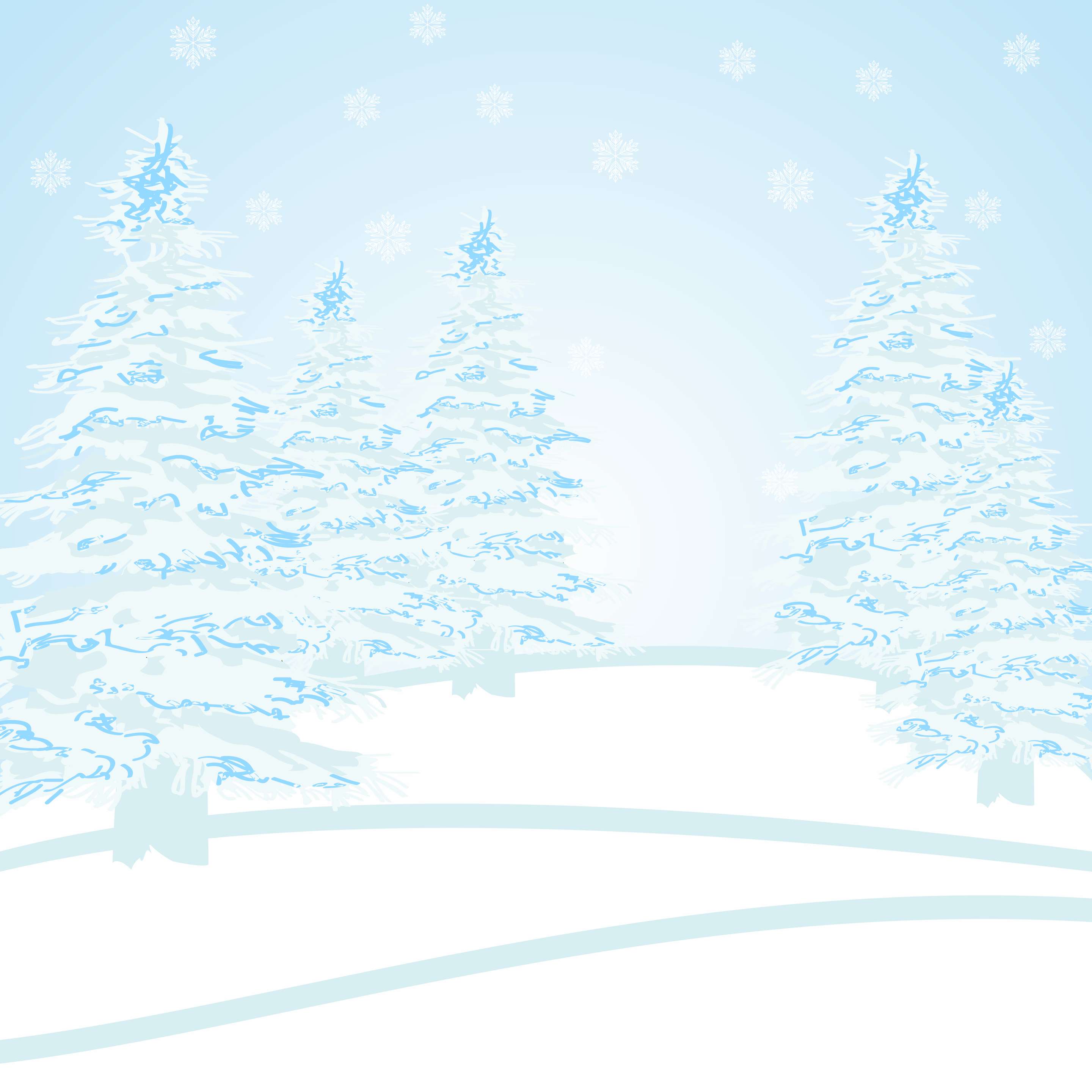 Pinheiros E Flocos De Neve Natal Png Grátis Para Baixar