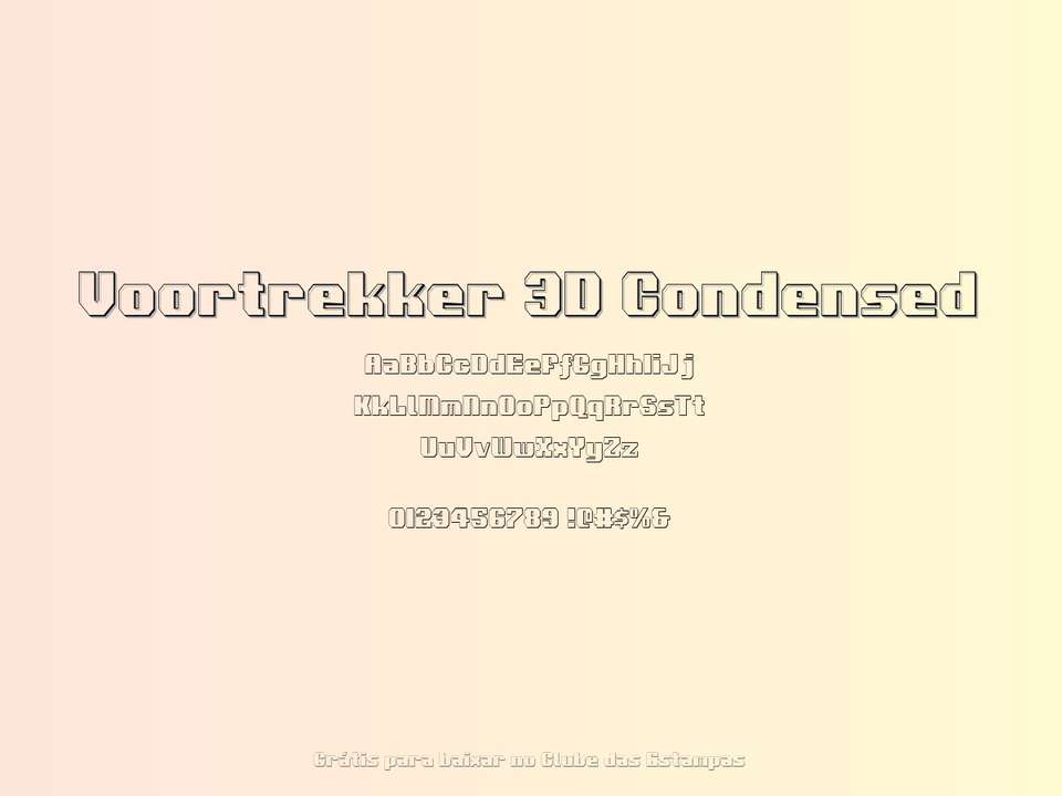 Fonte Voortrekker 3d Condensed Grátis Para Baixar