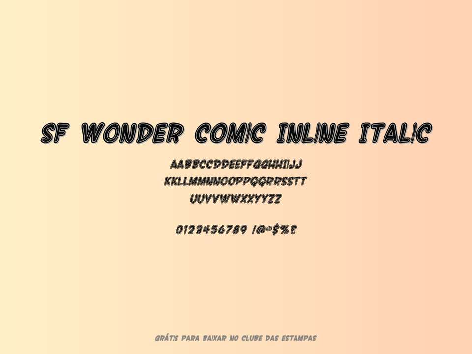 Fonte Sf Wonder Comic Inline Italic Grátis Para Baixar