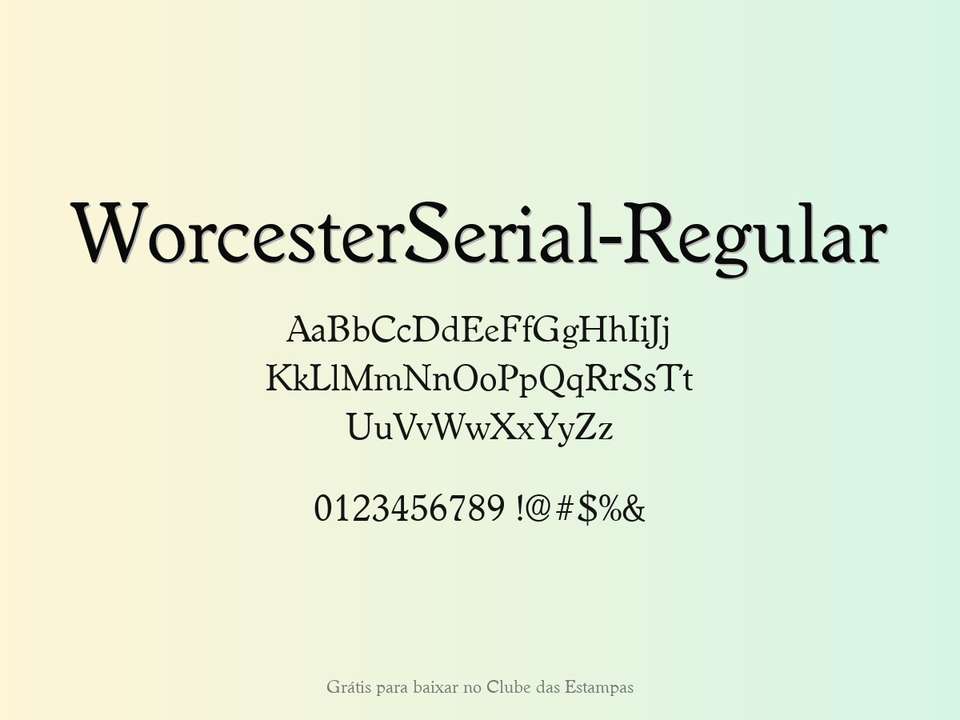Fonte Worcesterserial Regular Grátis Para Baixar