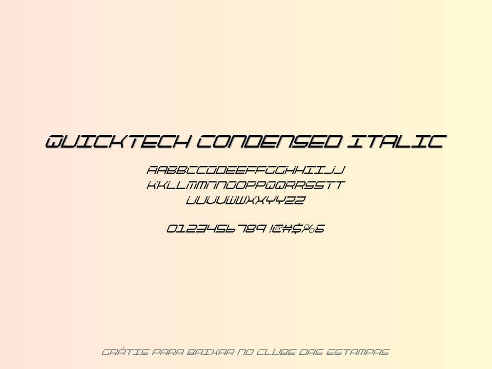 Fonte Quicktech Condensed Italic Grátis Para Baixar