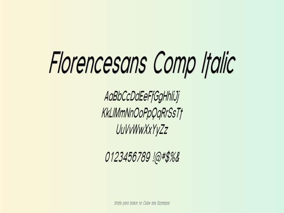 Fonte Florencesans Comp Italic Grátis Para Baixar