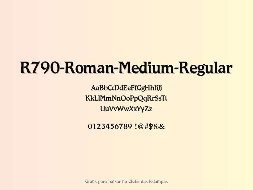 Fonte R790 Roman Medium Regular Grátis Para Baixar