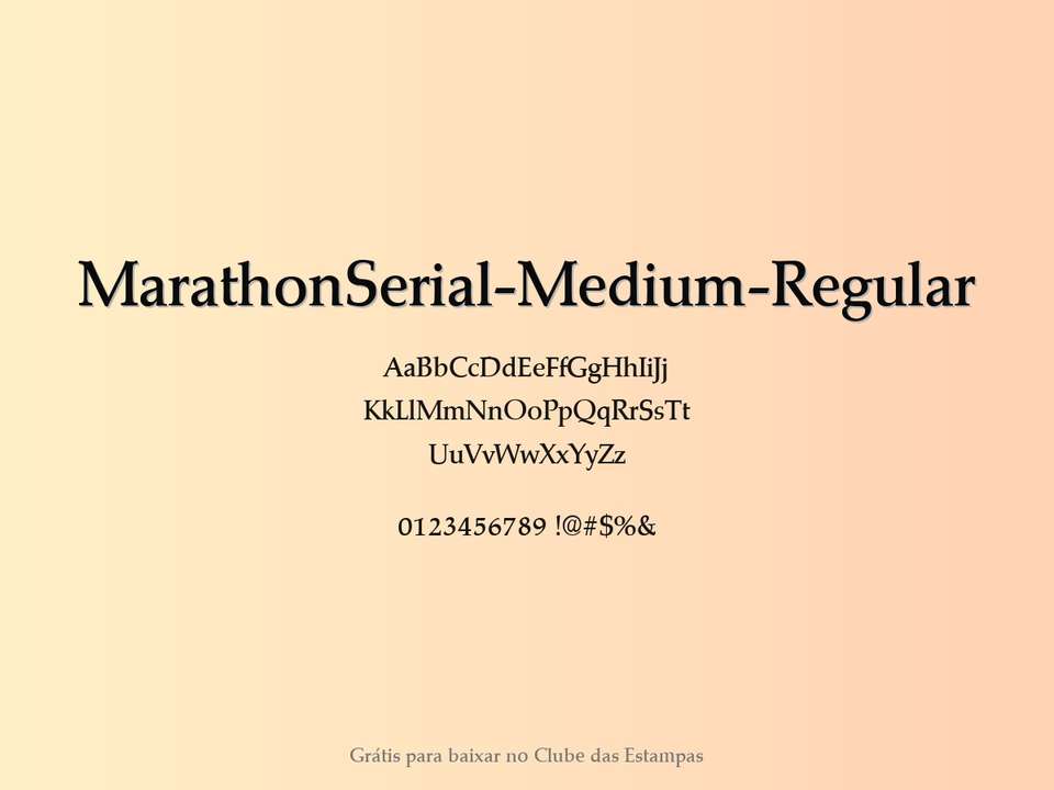 Fonte Marathonserial Medium Regular Grátis Para Baixar