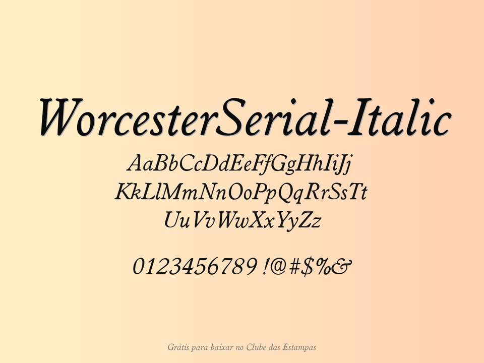 Fonte Worcesterserial Italic Grátis Para Baixar