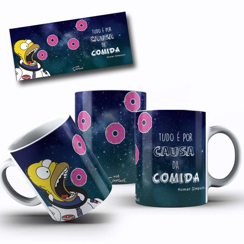 Arte Para Caneca Homer Simpson Comida Cartoon 5