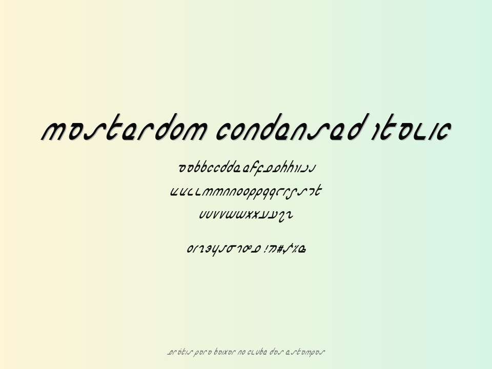 Fonte Masterdom Condensed Italic Grátis Para Baixar