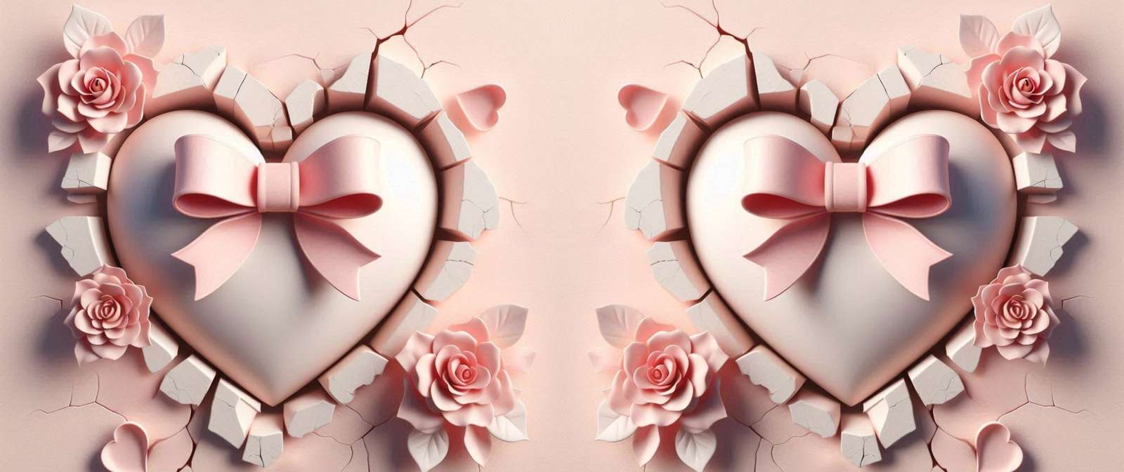 Coração Rachado Com Laços E Flores Romance Png Arte Para Caneca Grátis Pra Baixar