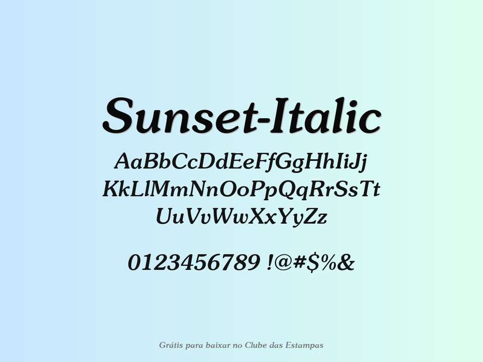 Fonte Sunset Italic Grátis Para Baixar