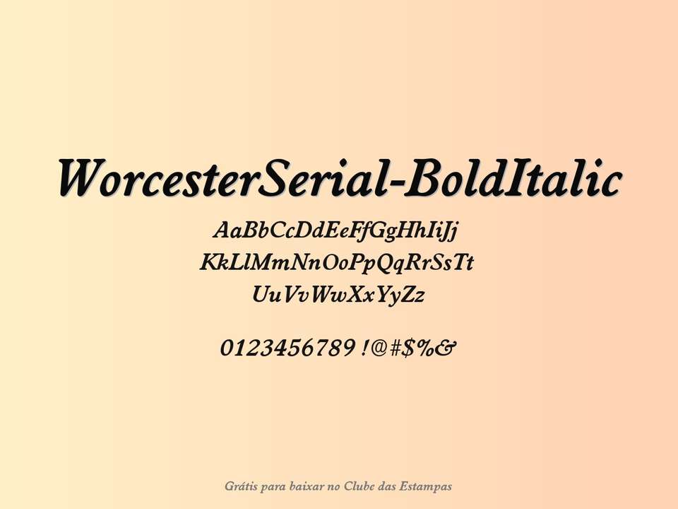 Fonte Worcesterserial Bolditalic Grátis Para Baixar