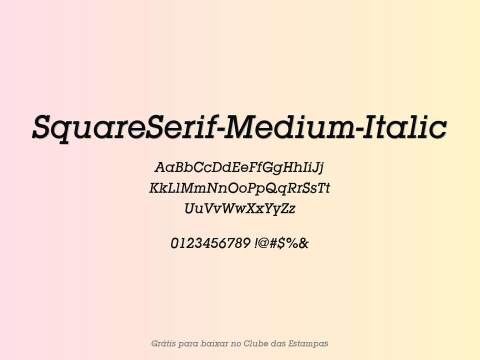 Fonte Squareserif Medium Italic Grátis Para Baixar