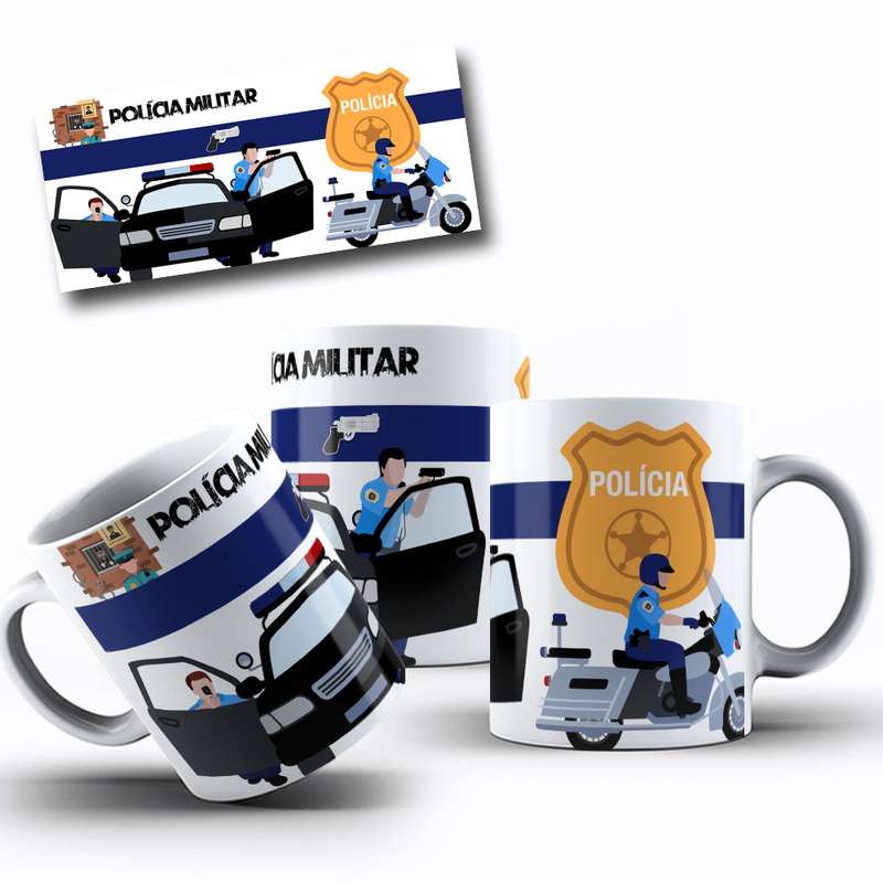 Arte Para Caneca Policia Militar Personagens Serie 5